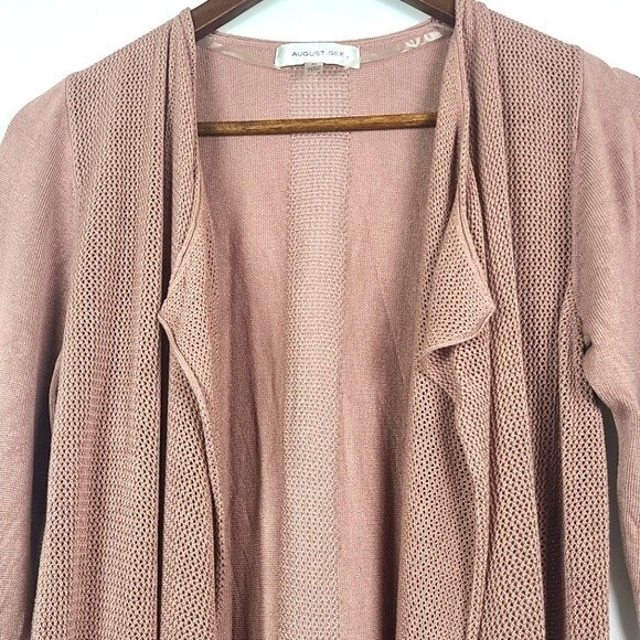 August Silk Womens Open Knit Drape Front Viscose Cardigan Size M - Picture 5 of 15